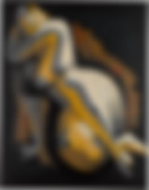 White, Gray and Yellow (Seated Nude) (preview)