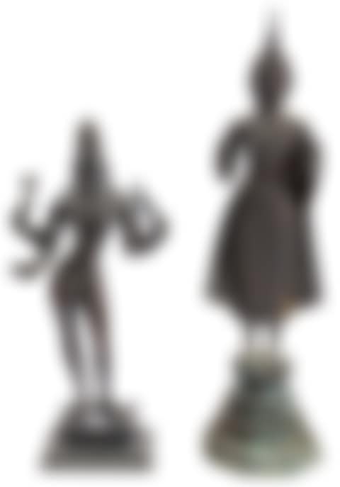 TWO BRONZE DEITIES INCLUDING AN INDIAN DANCING SHIVA; A STANDING THAI BUDDHA (preview)