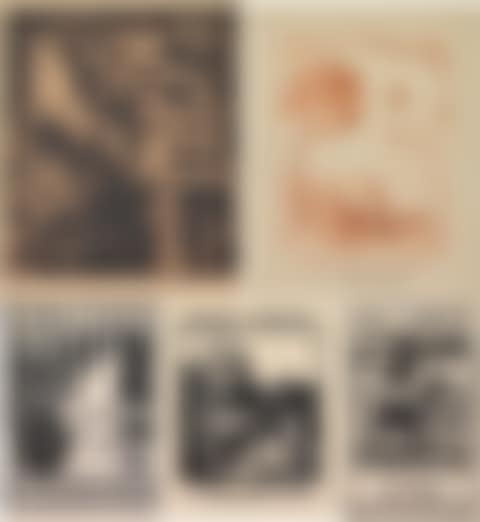 Four Ex Libris woodblock, linocut and facsimile including artist"s Ethel Spowers, Lionel Lindsay, Lucien Pissaro, Lloyd Rees and Frank Brangwyn (preview)