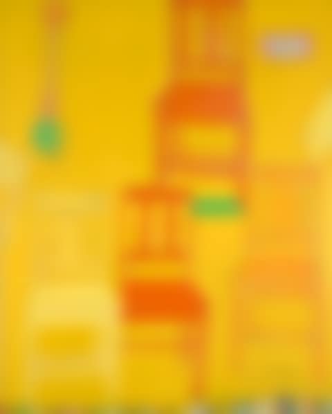 Yellow Kitchen Chairs and Green Light Bulb (4 Classroom Chairs) (preview)