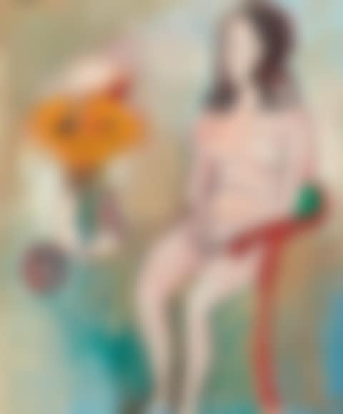 Seated Nude with Flowers (preview)