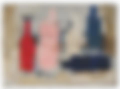 Bouteilles, harmonie en rose et bleu (preview)