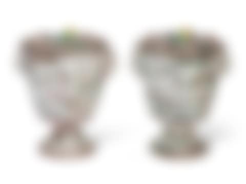 A PAIR OF SAVONA MAIOLICA VASES AND COVERS (preview)