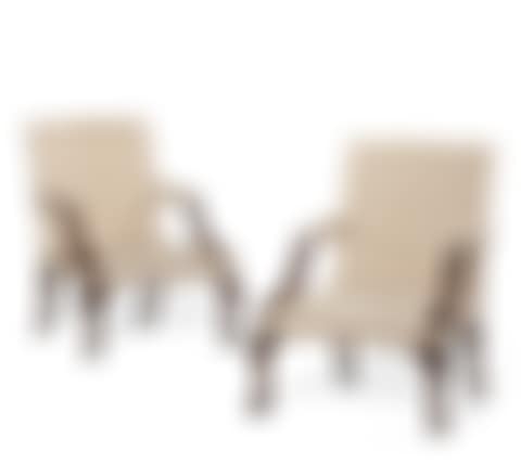 A PAIR OF GEORGE II MAHOGANY LIBRARY ARMCHAIRS (preview)