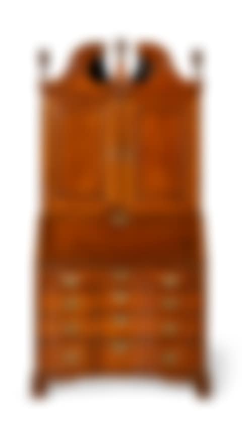 A CHIPPENDALE CHERRYWOOD DESK-AND-BOOKCASE (preview)