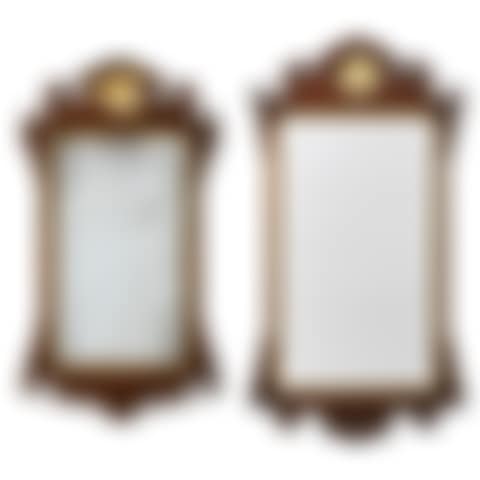 TWO CHIPPENDALE MAHOGANY AND PARCEL-GILT MIRRORS (preview)
