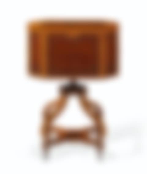 A FEDERAL STENCIL-DECORATED AND INLAID SATINWOOD AND MAHOGANY CELLARETTE (preview)