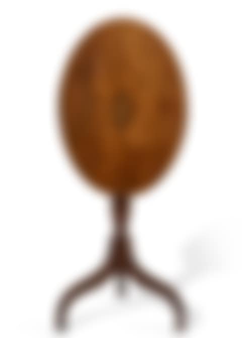 A FEDERAL EAGLE INLAID MAHOGANY TILT-TOP CANDLE STAND (preview)