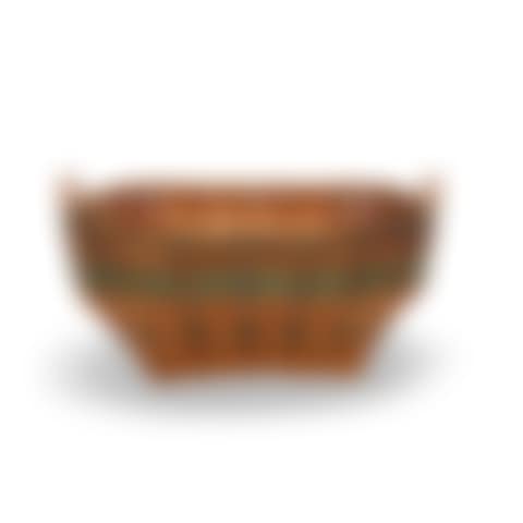A FINELY WOVEN GREEN AND NATURAL SPLINT BASKET (preview)