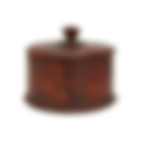 A TURNED CYLINDRICAL VINEGAR-GRAINED COVERED BOX (preview)