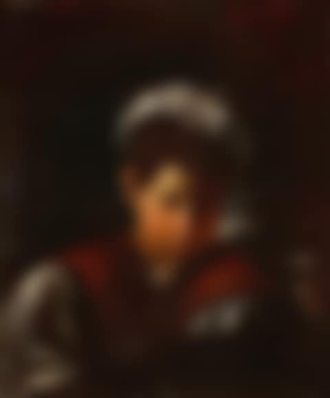 Portrait of a boy, head and shoulders, in a red doublet and white cap (preview)