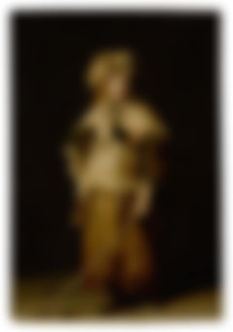 Portrait of a child, full length, holding a kolf stick (preview)