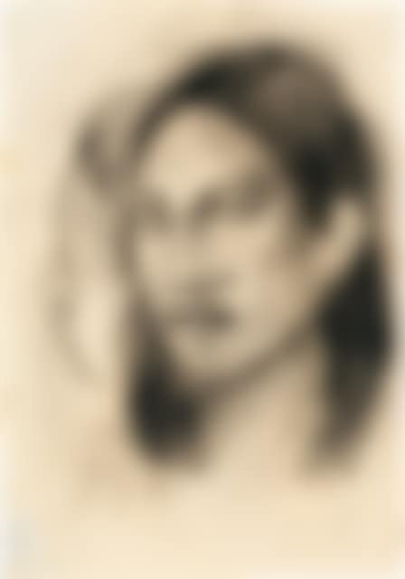 Tête d"une young Tahitian woman with a second portrait on the ground - Portrait of Teha"amana (preview)