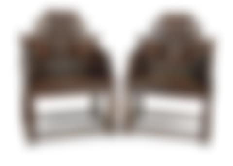 A HARDWOOD SOFA AND A PAIR OF THRONE CHAIRS (preview)