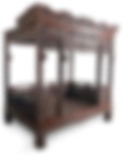 A CARVED HARDWOOD CANOPY BED (LIUZHUCHUANG) (preview)