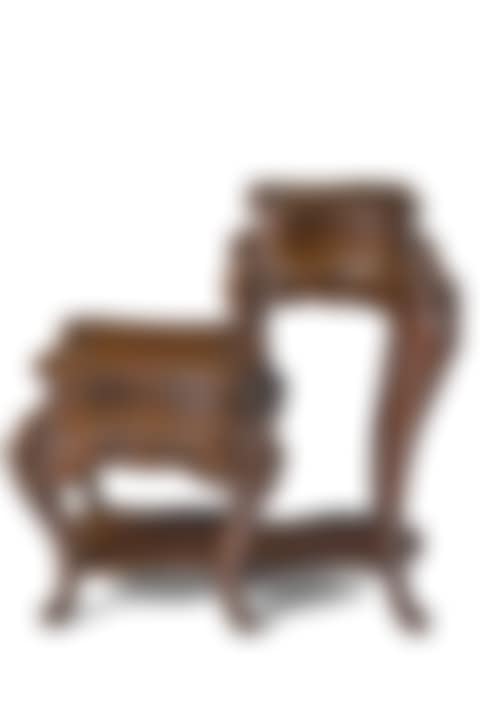 A Heavily Carved Two-Tier Hardwood Table (preview)
