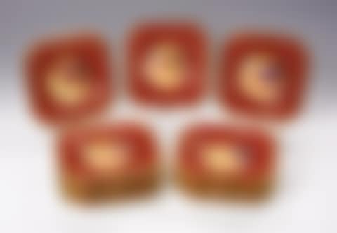 A SET OF EIGHTEEN ROYAL DOULTON HAND PAINTED SQUARE DESSERT PLATES (preview)