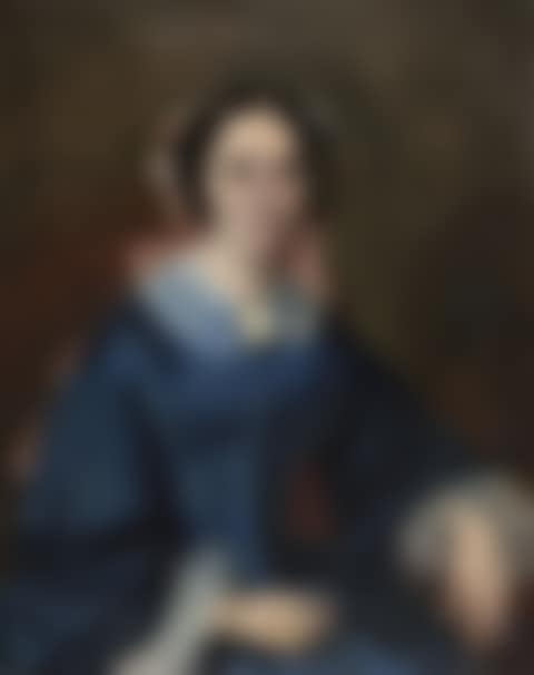 Portrait of a woman in a blue dress known as Madame Louise Wotoski, née Maufus (preview)