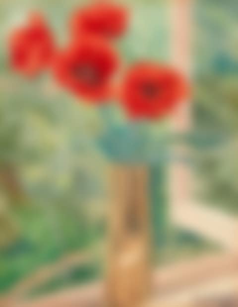 POPPIES IN A VASE ON A WINDOWSILL (preview)