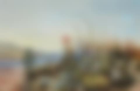 BANK OF WILD FLOWERS WITH VIEW OF A FORT,LOUGH AND MOUNTAINS IN THE DISTANCE (preview)