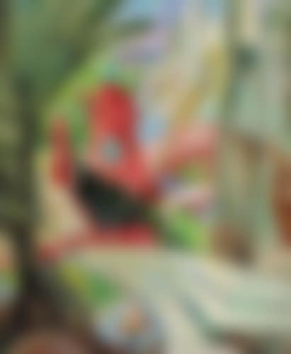 CUBIST LANDSCAPE WITH RED PAGODA AND BRIDGE (preview)