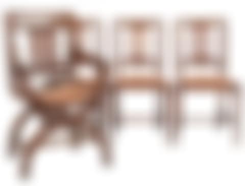 Set of Eight Antique English Carved Oak Dining Chairs (preview)