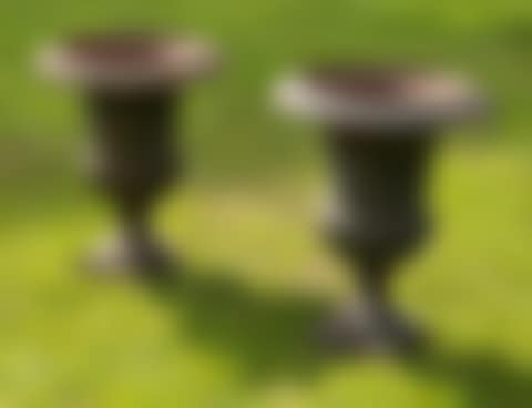 Pair of American Cast Iron Campagna-Form Garden Urns (preview)
