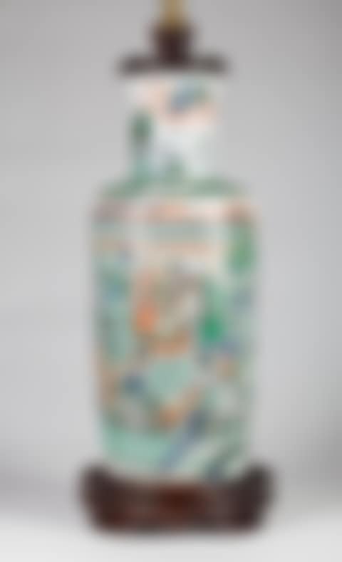 Chinese Famille Verte Porcelain Rouleau Vase (preview)