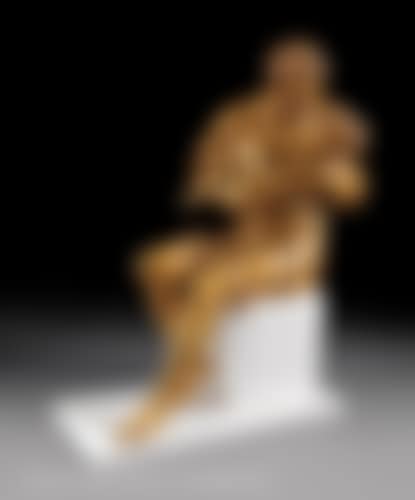 French Gilt Bronze Figural Group of "Seated Silenus Holding the Infant Bacchus" (preview)
