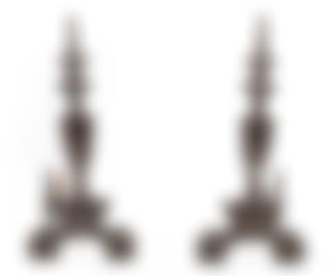 Pair of American Patinated Bronze Chenets in Baronial Taste (preview)