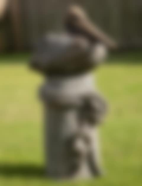 American Patinated Bronze Figural Fountain of Resting Pelican on Pier (preview)