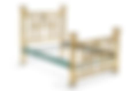 Polished copper slatted bed with uneven headboards (preview)