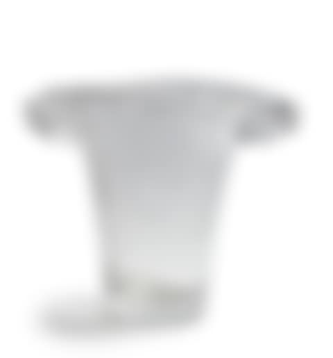 A large white bubble glass horn vase with full handles applied by heat (preview)