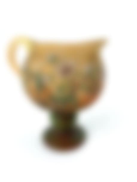 Small pitcher on pedestal in mixed glass with acid-etched and enamelled decoration of apple trees (preview)