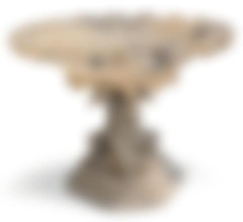 Alabaster cup with spiral and foliage decoration on shaft with three intertwined dolphins, ogee base (preview)