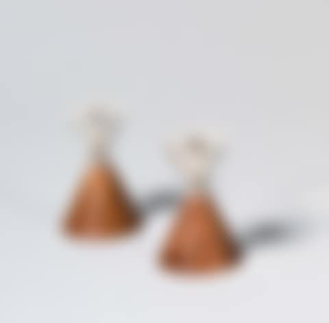 Pair of flambeaux diabolo in silver and teak (preview)