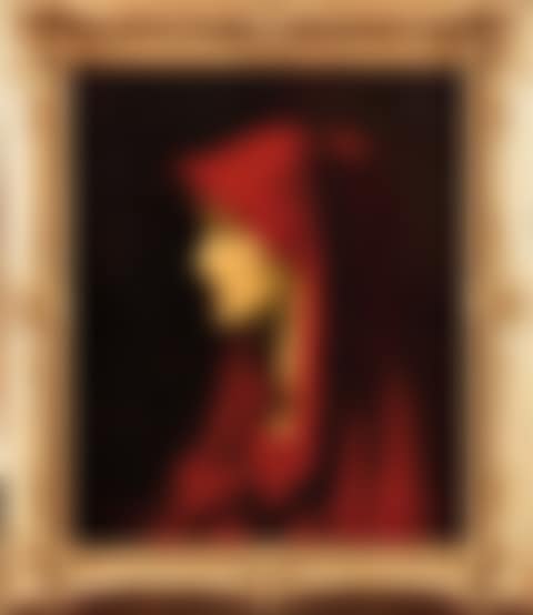 after Fabiola by Jean-Jacques Henner Head of a woman in profile to the left with a red veil (preview)