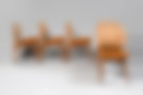  Suite of six chairs in profiled natural wood (preview)