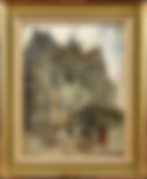 Return of horsemen in front of the church at Morêt-sur-Loing (preview)