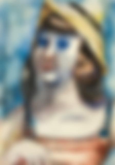 Half-length portrait of a lady with a straw hat (preview)