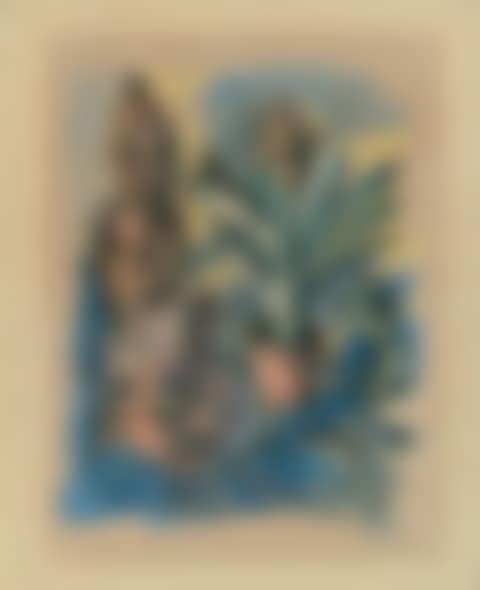 Still life with wooden figure and amaryllis. (preview)
