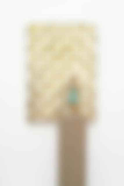 Woman with a Green Dress against a Gold and Silver Relief (preview)