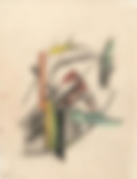 Recto: Abstract forms - Verso: Reddish animal (preview)