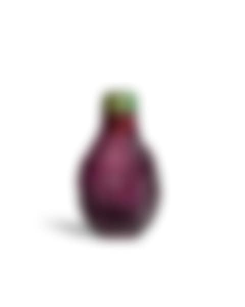 A CARVED AMETHYST GLASS PEAR-SHAPED BOTTLE WITH WOODMAN SCENE (preview)