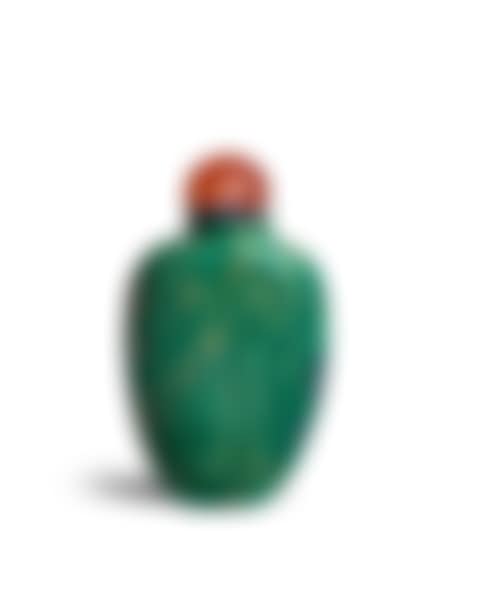 A TORQUOISE MATRIX ELONGATED SPADE-SHAPED BOTTLE WITH LAPIS INCLUSION (preview)