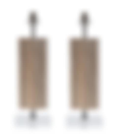 Pair of Wood, Brass and Acrylic Lamps (preview)