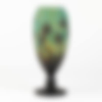 A French acid-etched cameo glass vase on foot (preview)