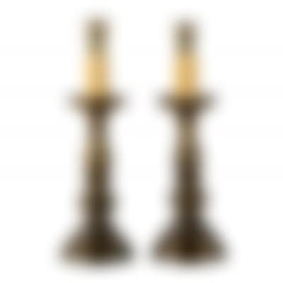 Pair of bronze candlesticks assembled as lamps (preview)
