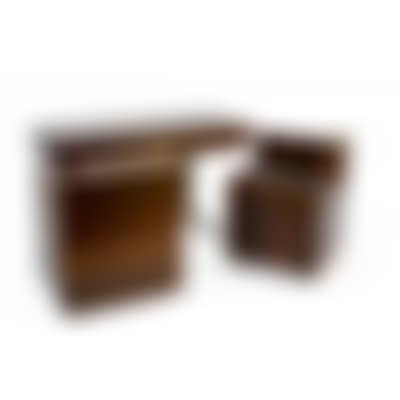 Make-up table with a pair of chairs on wheels, forming a rectangular block (preview)