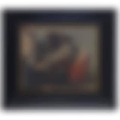 Ebonised wooden 17th century style frame with reproduction (preview)